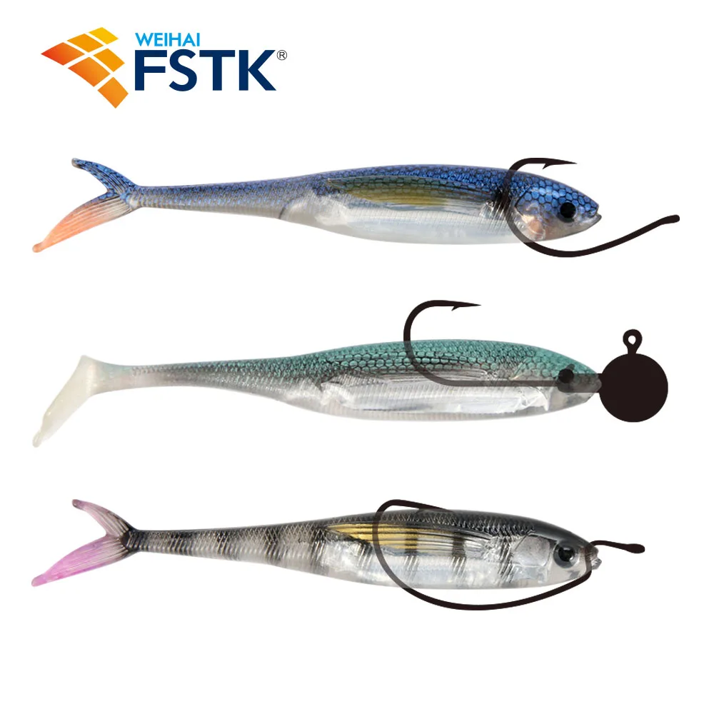 FSTK 2023 실리콘 미끼 패들 테일 샤드 웜, 실물 같은 부드러운 미끼, 스윔베이트, 민물 농어 송어 낚시 미끼, 9.4g, 12.5cm, 신제품