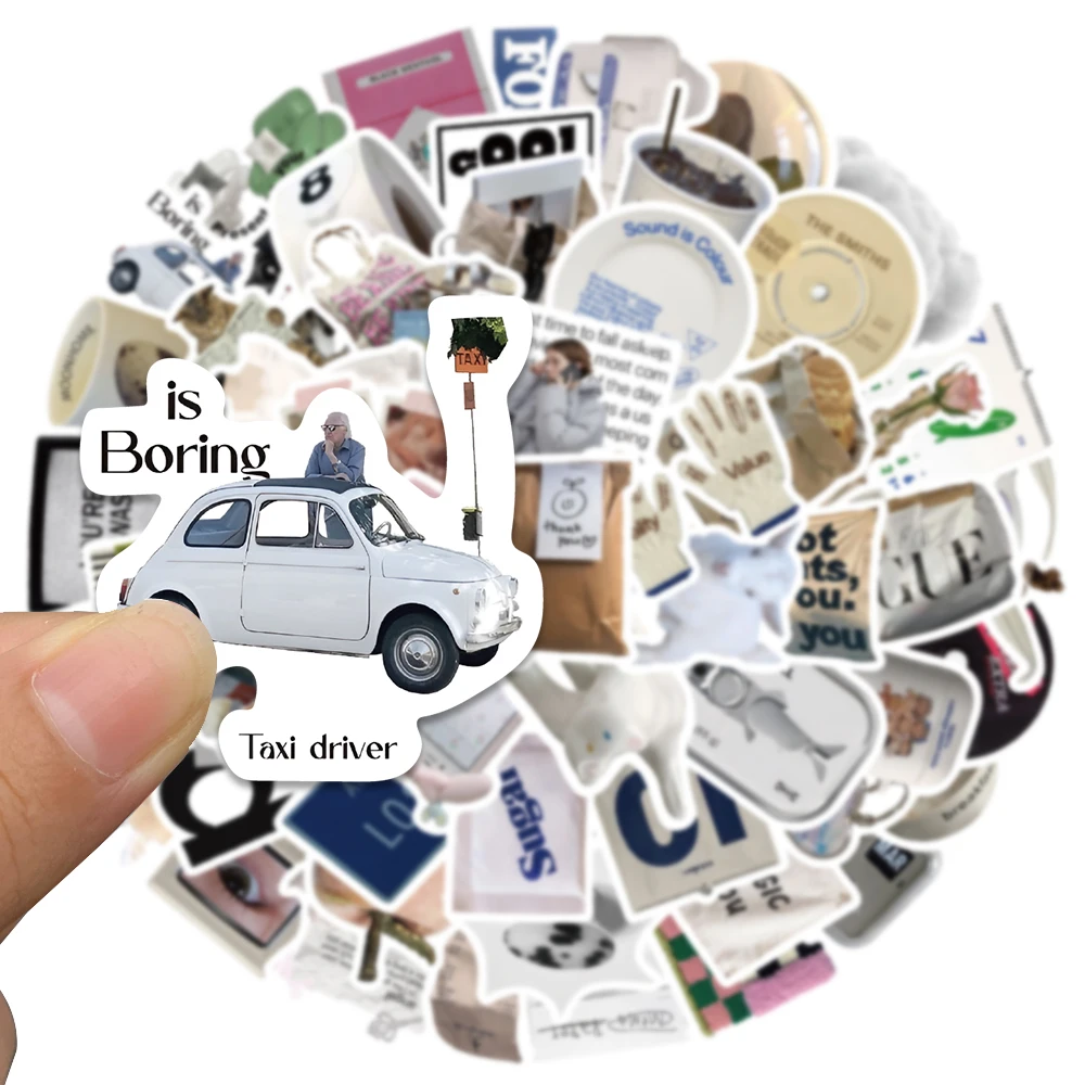 인스 스타일 빈티지 스티커, 한국 만화 미학 데칼, 전화 스크랩북 노트북 냉장고 자동차 그래피티 스티커, 어린이 장난감, 57 개