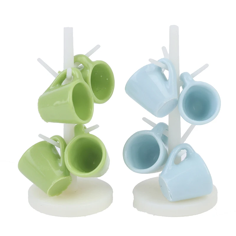 인형의 집 미니어처 식당 바 가구, 컵 와인 컵, 플라스틱 랙 스탠드 홀더 모델, 인형의 집 데칼