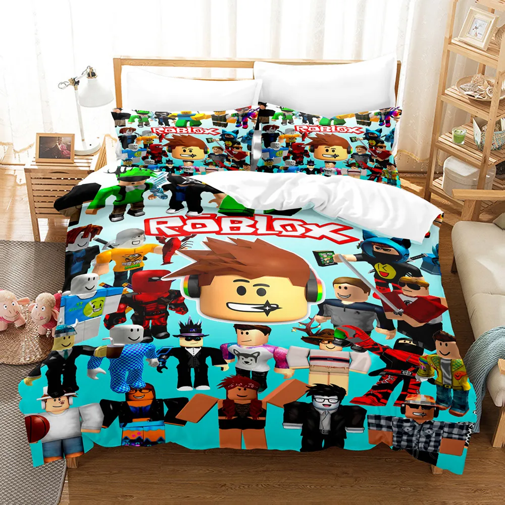 ROBLOX 게임 주변 어린이 애니메이션 학생 기숙사 침대 시트 이불 커버 3 피스 홈 침대 3 피스 세트, 소년 소녀 title=ROBLOX 게임 주변 어린이 애니메이션 학생 기숙사 침대 시트 이불 커버 3 피스 홈 침대 3 피스 세트, 소년 소녀 