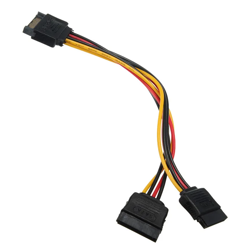 SATA II 하드 디스크 전원 15 핀 SATA 수-2 암 15 핀 전원 HDD 분배기, 고품질 Y 1-2 연장 케이블, 20cm
