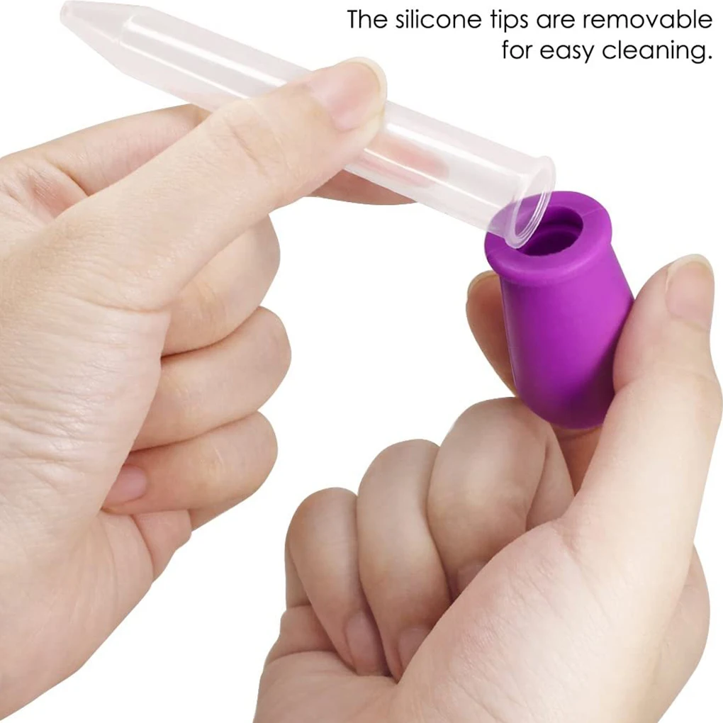 1/6/8/10pcs 5ML 실리콘 플라스틱 피펫 Dropper 먹이 약 액체 눈 귀 피펫 Dropper 학교 실험실 용품