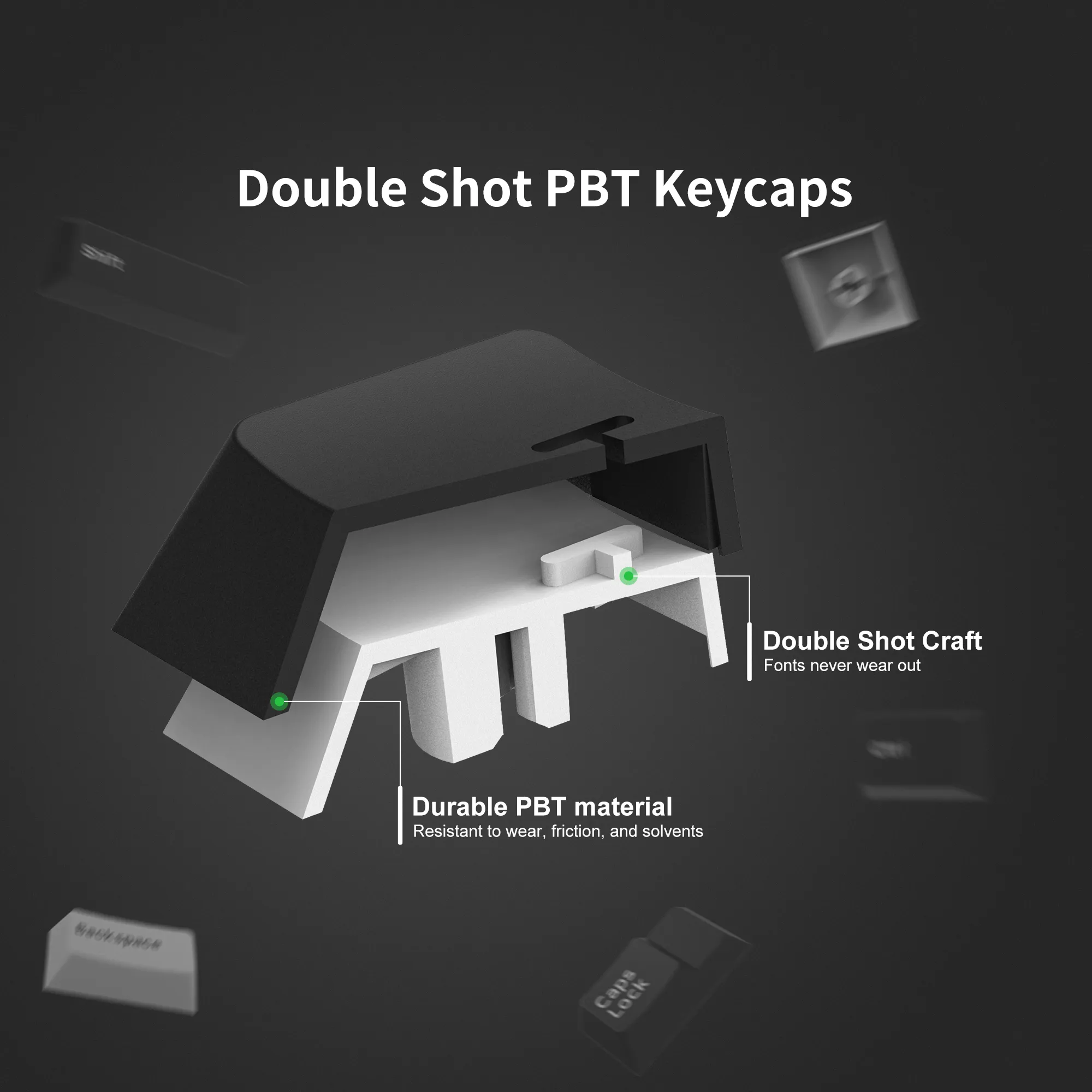 게이밍 키보드용 커스텀 PBT 키캡, 더블 샷, 체리 프로파일, 168 키, 체리 게이트론 MX 스위치, WOB