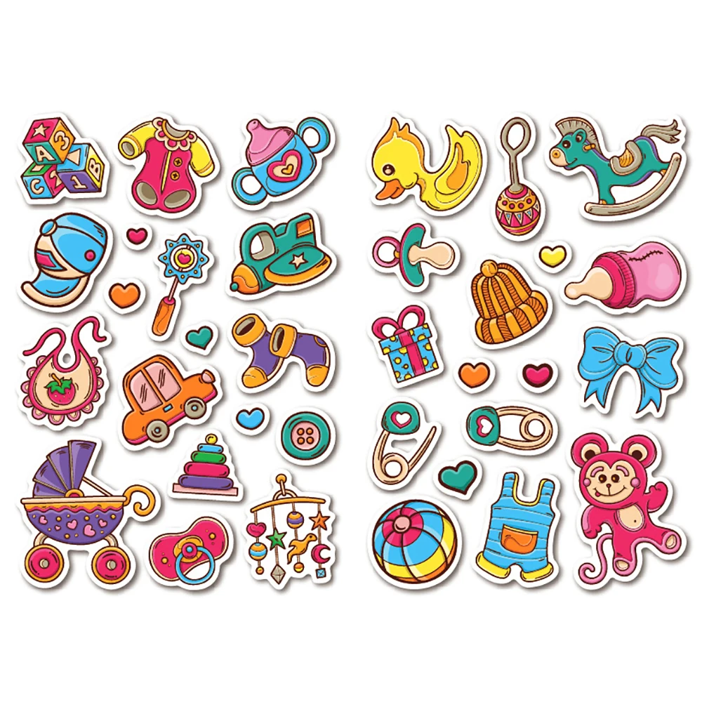 사진 앨범 봉투용 아기 스크랩북 스티커, 스크랩북 파티 선물, 4 매 78 개