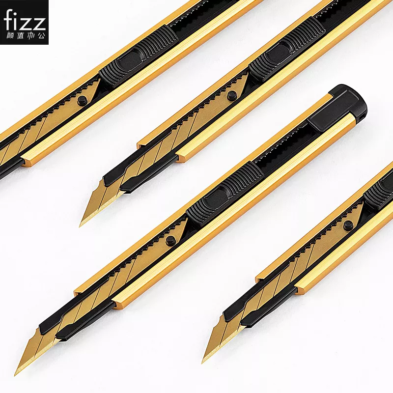 Youpin Fizz-고탄소 스틸 아트 나이프, 골드 메탈 블레이드, 자동 잠금 디자인, 날카로운 각도, 골절 칼 커터, 가정용, 신제품 title=Youpin Fizz-고탄소 스틸 아트 나이프, 골드 메탈 블레이드, 자동 잠금 디자인, 날카로운 각도, 골절 칼 커터, 가정용, 신제품 