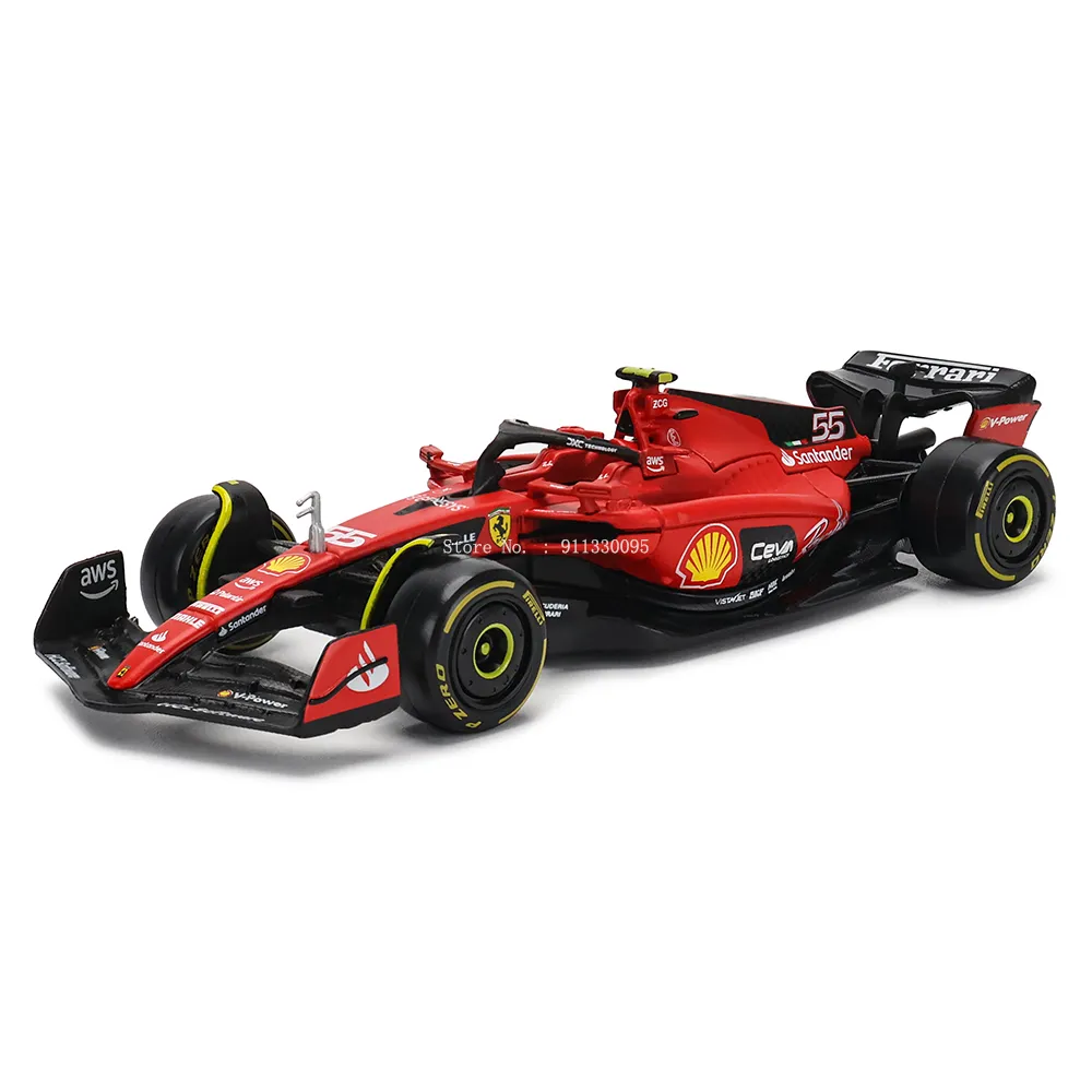 Bburago 1:43 F1 페라리 2023 SF23 #16 Lecler #55 Sainz Jr. 합금 자동차 다이 캐스팅 모델 장난감 컬렉션 1 차 수식