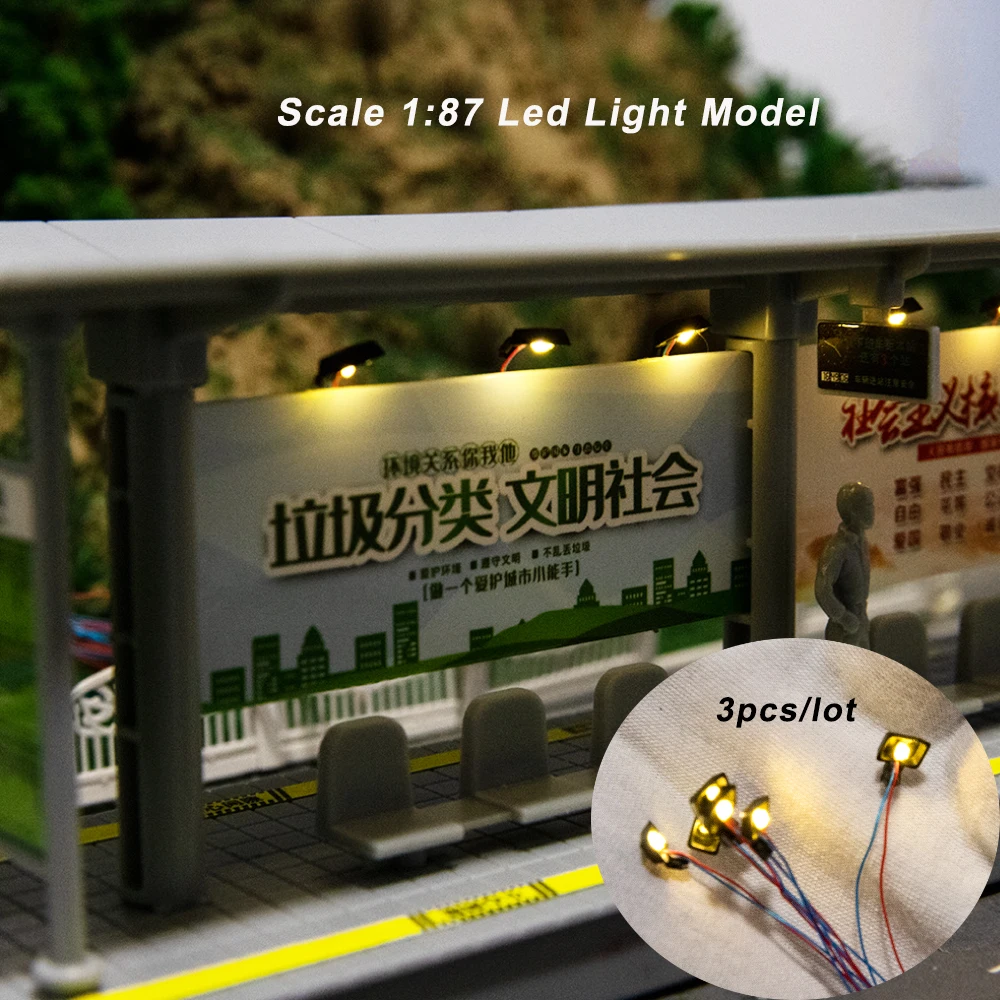 미니어처 3V 램프 모델 LED 조명, DIY 모래 테이블, 철도, 버스 정류장, 실내 집 장면 레이아웃 재료, 디오라마 키트, 10 개