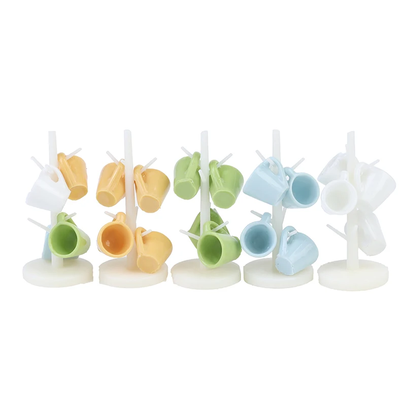 인형의 집 미니어처 식당 바 가구, 컵 와인 컵, 플라스틱 랙 스탠드 홀더 모델, 인형의 집 데칼