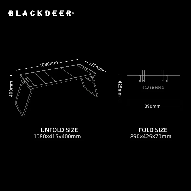 BLACKDEER 캠핑용 접이식 알루미늄 합금 IGT 테이블, 다기능 휴대용 바베큐 그릴 우드 테이블, 야외 피크닉 낚시