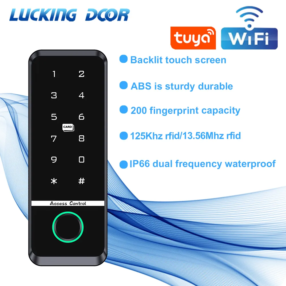 와이파이 TUYA 앱 생체 인식 지문 액세스 컨트롤러 키패드, IP66 방수 RFID IC 카드, 독립형 문짝 액세스 제어 시스템 title=와이파이 TUYA 앱 생체 인식 지문 액세스 컨트롤러 키패드, IP66 방수 RFID IC 카드, 독립형 문짝 액세스 제어 시스템 
