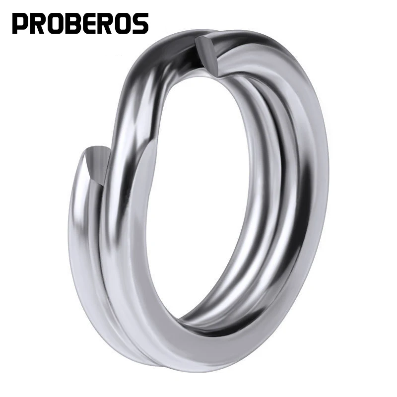 PROBEROS 낚시 스플릿 링, 크랭크 하드 미끼 실버 스테인레스 스틸, 낚시 커넥터 액세서리 태클, 0 #-12 #, 50 개