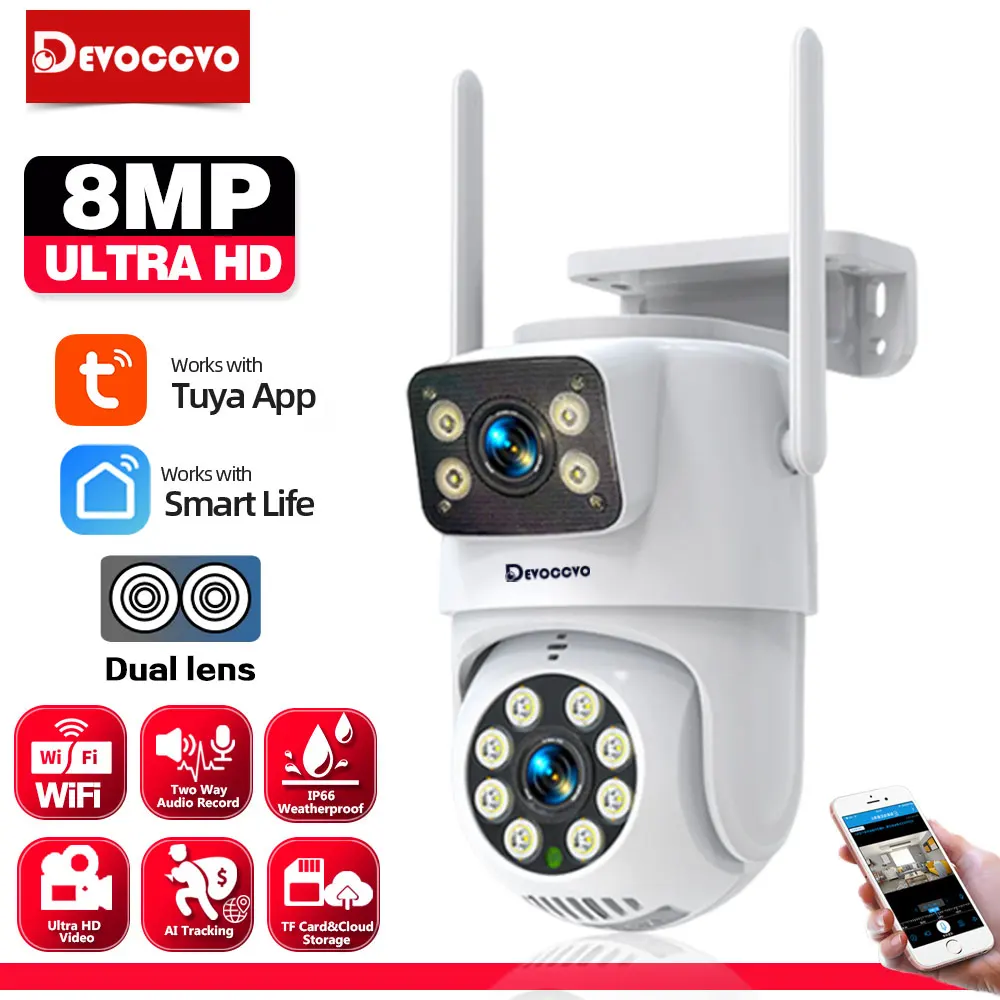 투야 무선 CCTV 감시 카메라, PTZ 와이파이 보안 카메라, 듀얼 렌즈, 듀얼 스크린, Ai 자동 추적, 스마트 라이프, 4K, 8MP title=투야 무선 CCTV 감시 카메라, PTZ 와이파이 보안 카메라, 듀얼 렌즈, 듀얼 스크린, Ai 자동 추적, 스마트 라이프, 4K, 8MP 