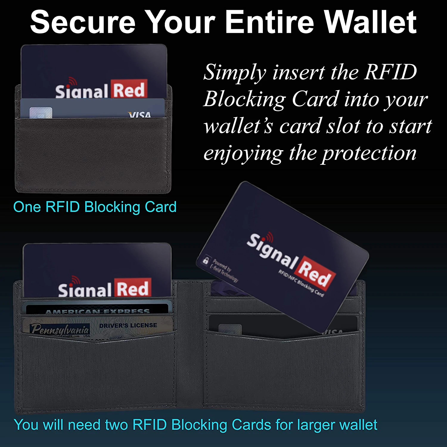 비접촉식 RFID 차단 카드, NFC 직불 신용 카드, 여권 보호 차단 세트, 스마트 도난 방지 디자인, 완벽하게 맞는, 1PC