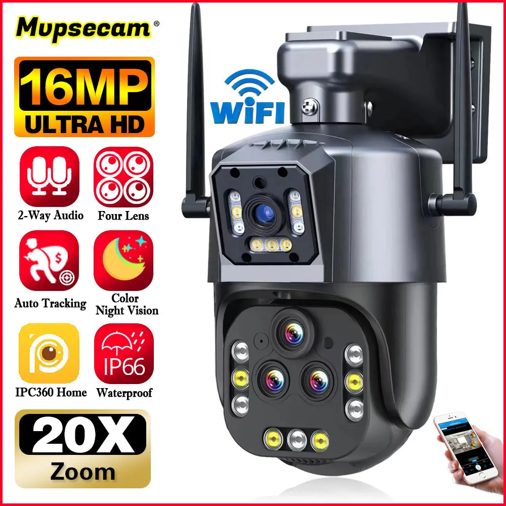 울트라 16MP 8K 와이파이 PTZ IP 감시 보안 카메라, 4 렌즈 카메라, 20X 줌 AI 자동 추적 비디오 CCTV 카메라, IPC360 홈 title=울트라 16MP 8K 와이파이 PTZ IP 감시 보안 카메라, 4 렌즈 카메라, 20X 줌 AI 자동 추적 비디오 CCTV 카메라, IPC360 홈 
