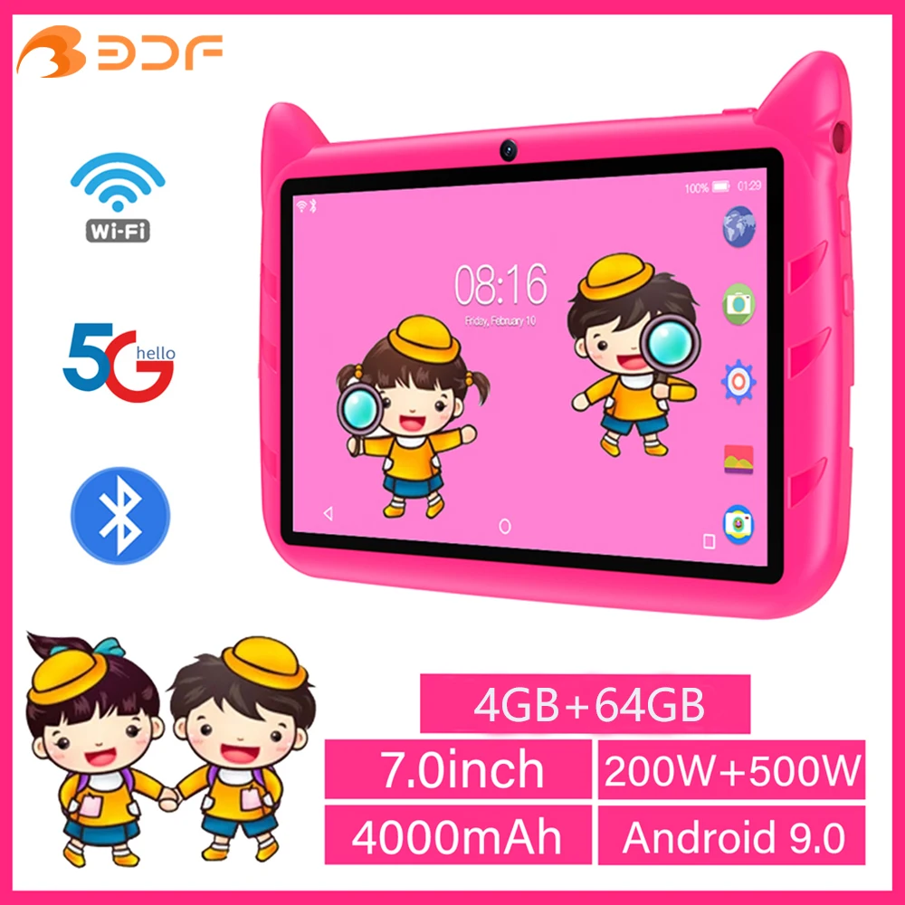 어린이 학습 교육 태블릿, 안드로이드 9.0, 쿼드 코어, 4GB RAM, 64GB ROM, 듀얼 카메라, 5G 와이파이, 7 인치 태블릿 PC, 신제품 title=어린이 학습 교육 태블릿, 안드로이드 9.0, 쿼드 코어, 4GB RAM, 64GB ROM, 듀얼 카메라, 5G 와이파이, 7 인치 태블릿 PC, 신제품 