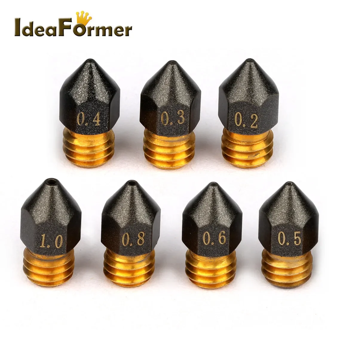 CR10 CR10S Ender-3 3D 프린터 노즐 1.75mm 필라멘트용 MK8 PTFE 코팅 노즐, M6 스레드, 0.2 0.3 0.4 0.5 0.6 0.8 1.0mm title=CR10 CR10S Ender-3 3D 프린터 노즐 1.75mm 필라멘트용 MK8 PTFE 코팅 노즐, M6 스레드, 0.2 0.3 0.4 0.5 0.6 0.8 1.0mm 