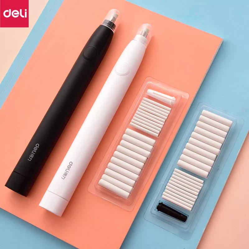 Deli 어린이용 전기 지우개 연필 그리기, 기계식 귀여운 반죽 지우개, 학교 사무용품, 고무 지우개, 리필 title=Deli 어린이용 전기 지우개 연필 그리기, 기계식 귀여운 반죽 지우개, 학교 사무용품, 고무 지우개, 리필 