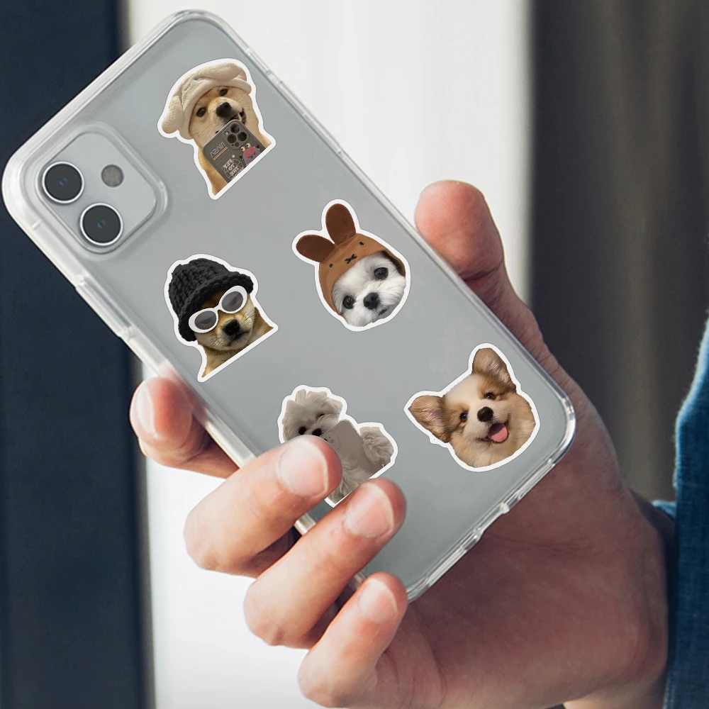 귀여운 고양이 개 스티커 재미있는 밈 애완 동물 데칼, 노트북 휴대폰 여행 수하물 병, 스크랩북 자동차 팩 스티커, 50 개, 100 개