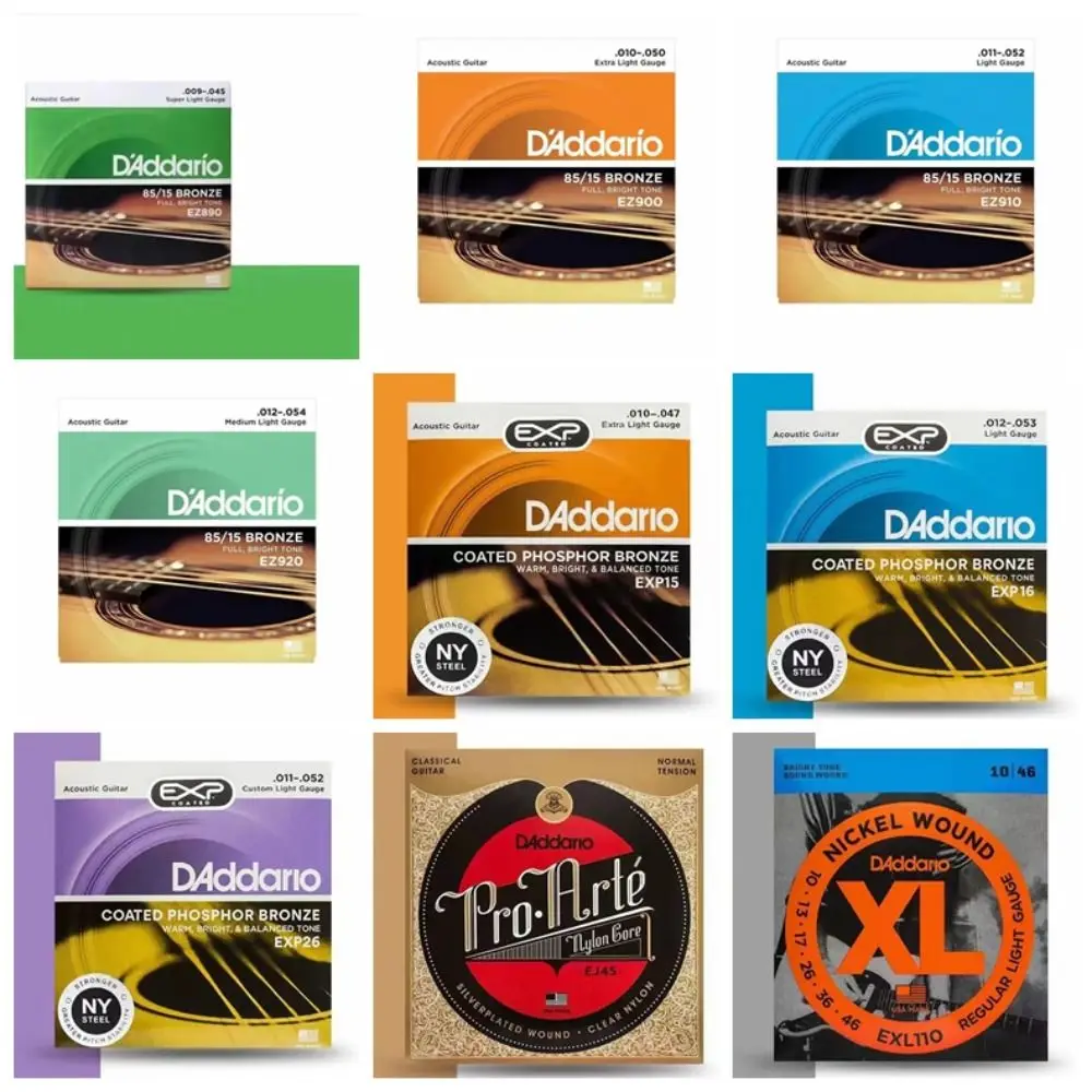 EZ Daddario 기타 현 EXP EXL 어쿠스틱 기타 현, 브론즈 좋은 사운드 일렉트릭 기타 현, 6 현 기타, 1 세트
