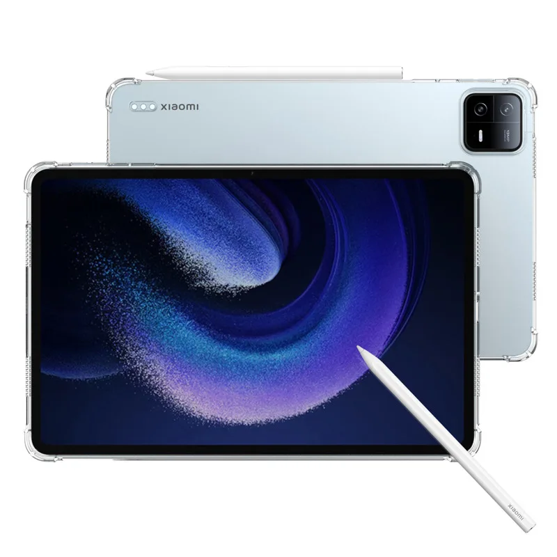 샤오미 패드 6, 11 인치 에어백 소프트 TPU 케이스, 투명 실리콘 태블릿 커버, MiPad 6 Pro, 11 인치