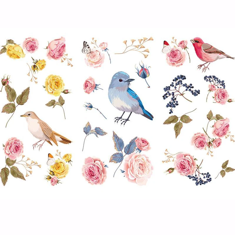 와시 종이 사쿠라 꽃 전화 케이스 컵 노트북 장식 스티커, 팩당 3 매