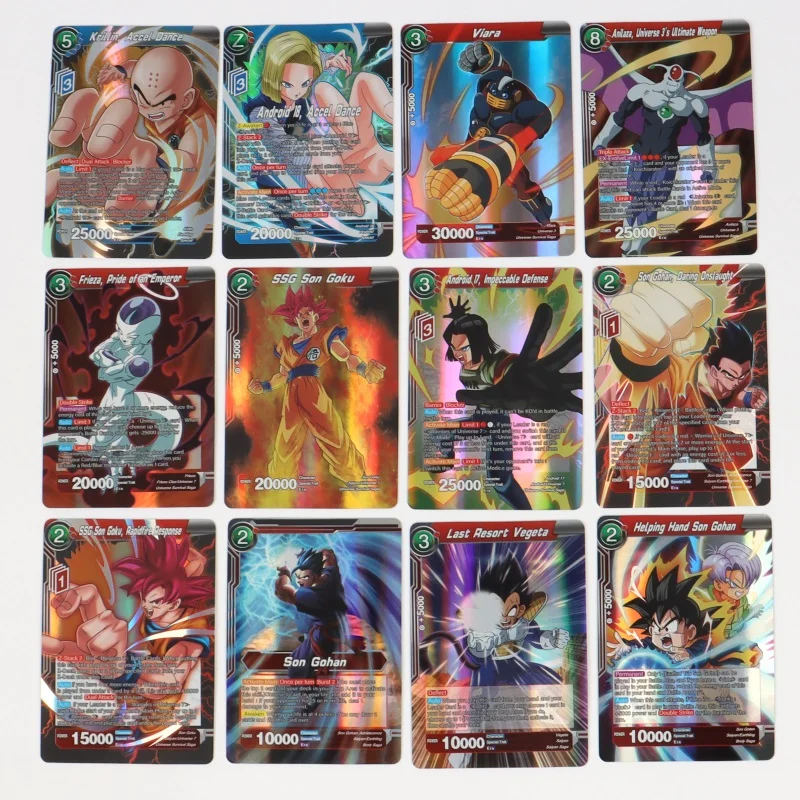 샤이니 손오공 사이어인 베지터 TCG 희귀 거래 프록시 수집 카드, 드래곤볼 카드, 어린이 선물 장난감, 박스 당 50 개