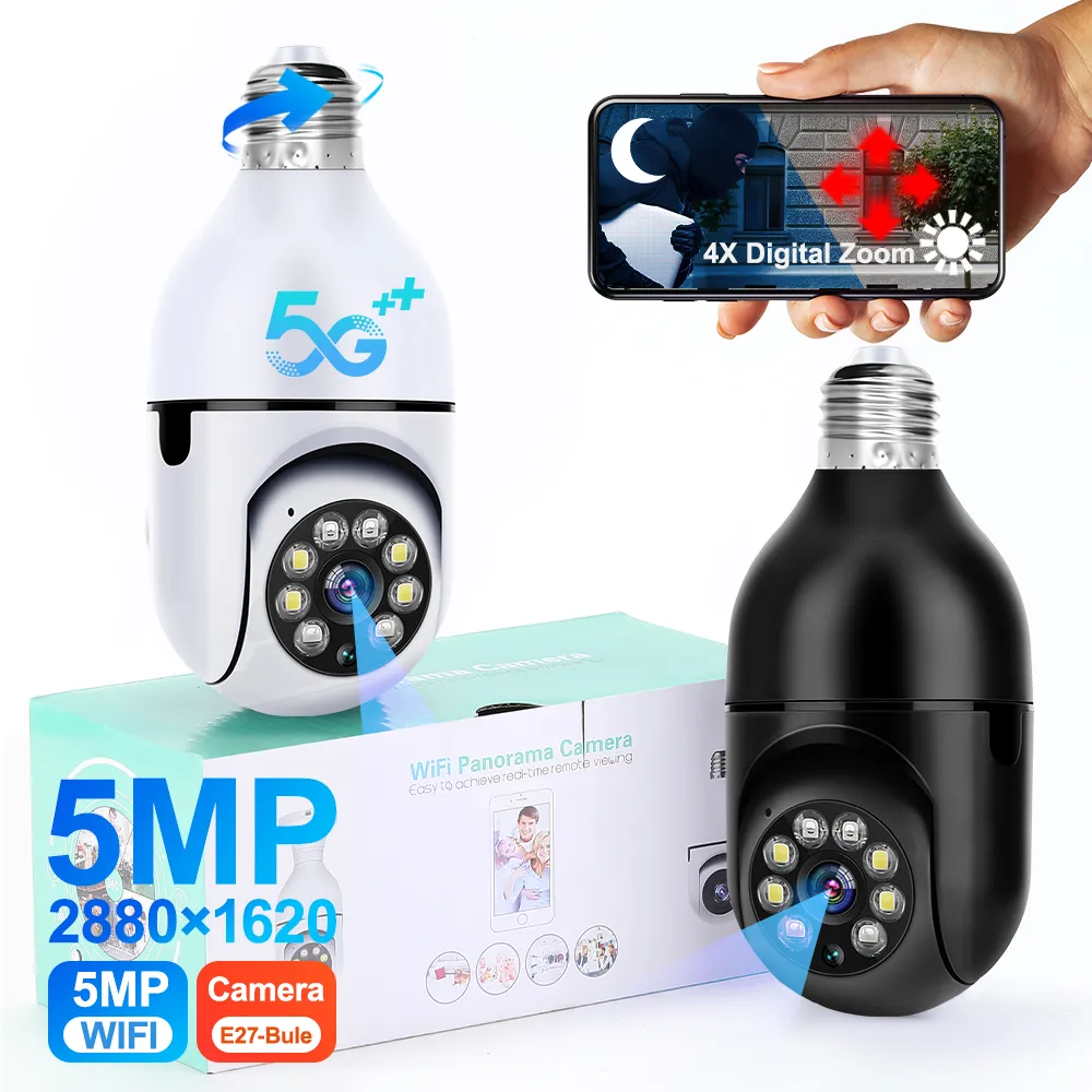 5G 와이파이 E27 전구 야간 투시경 카메라 감시 풀 컬러 자동 인간 추적 4 배 디지털 줌 비디오 보안 모니터 캠, cctv 사진 영상 감시 title=5G 와이파이 E27 전구 야간 투시경 카메라 감시 풀 컬러 자동 인간 추적 4 배 디지털 줌 비디오 보안 모니터 캠, cctv 사진 영상 감시 