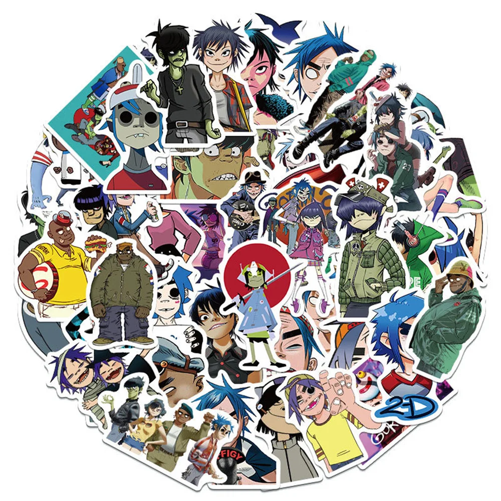 스트리트 불리 Gorillaz 그래피티 방수 스티커, 여행 가방, 노트북 냉장고, 스케이트보드 문구 상자, 도매, 10 개, 30 개, 50 개