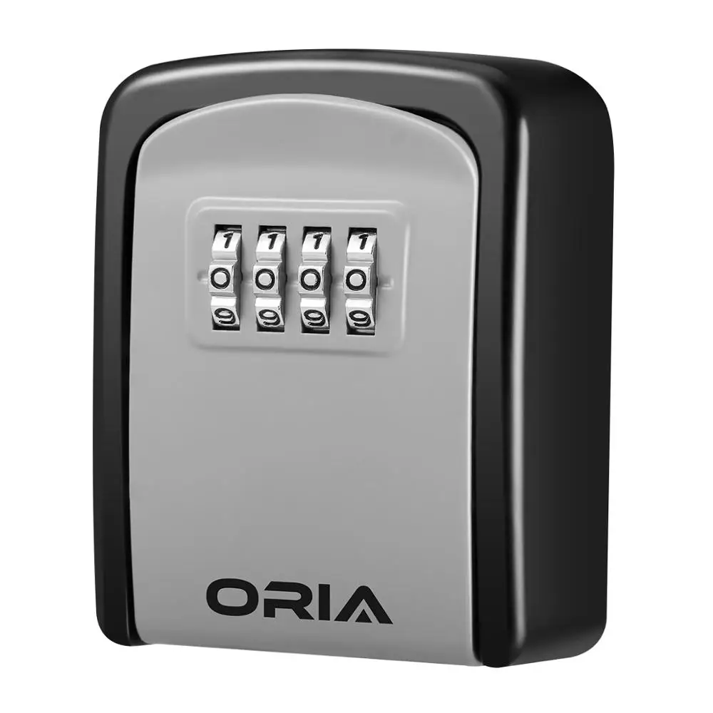 ORIA-암호 키 박스 장식 키 코드 박스, 벽걸이 암호 상자 야외 키 안전 잠금 상자 회색 title=ORIA-암호 키 박스 장식 키 코드 박스, 벽걸이 암호 상자 야외 키 안전 잠금 상자 회색 