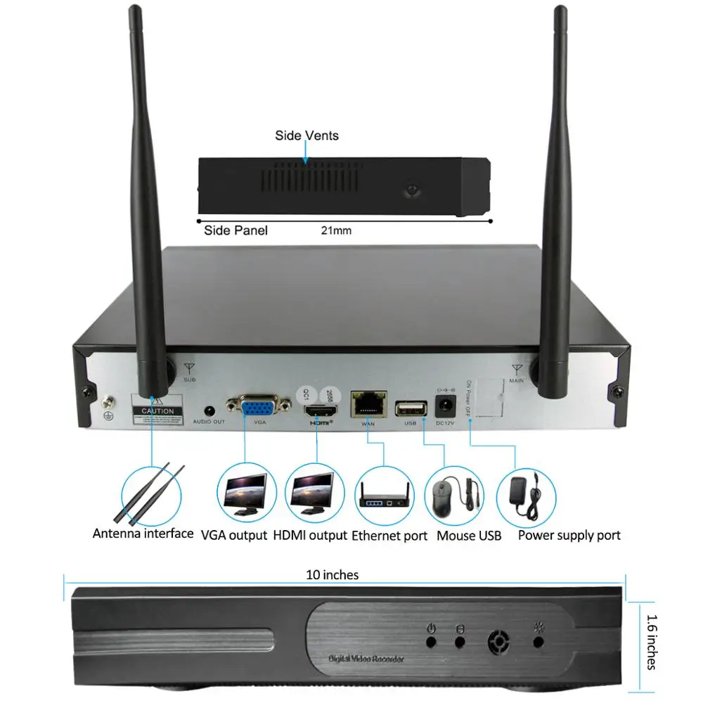실내 야외 무선 NVR 키트, 8CH, 3.0MP 오디오, FHD, P2P, IR 나이트 비전 보안, 3.0MP 오디오, IP 카메라, 와이파이 CCTV 시스템