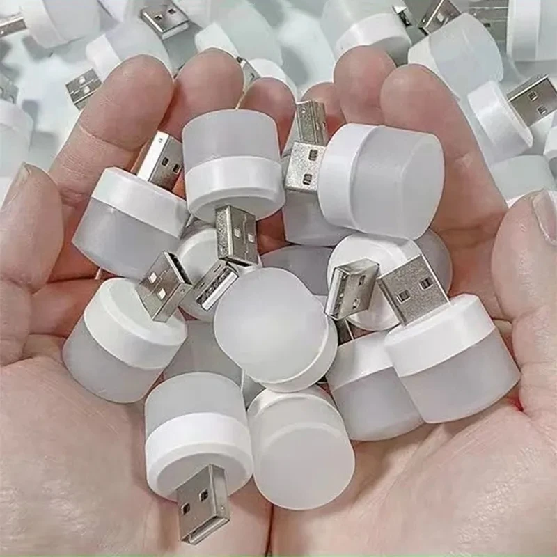 USB 야간 조명 미니 전구, 따뜻한 흰색 눈 보호 책 독서 조명, 컴퓨터 모바일 전원 충전 야간 램프 전구, 20 개, 1 개