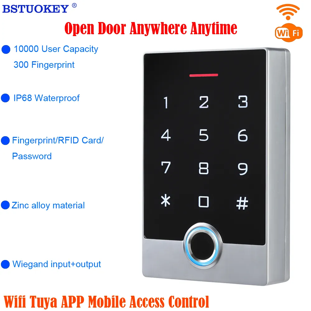스마트 지문 도어 잠금 WIFI Tuya APP 터치 암호 키패드 방수 RFID 카드 액세스 제어 시스템 title=스마트 지문 도어 잠금 WIFI Tuya APP 터치 암호 키패드 방수 RFID 카드 액세스 제어 시스템 