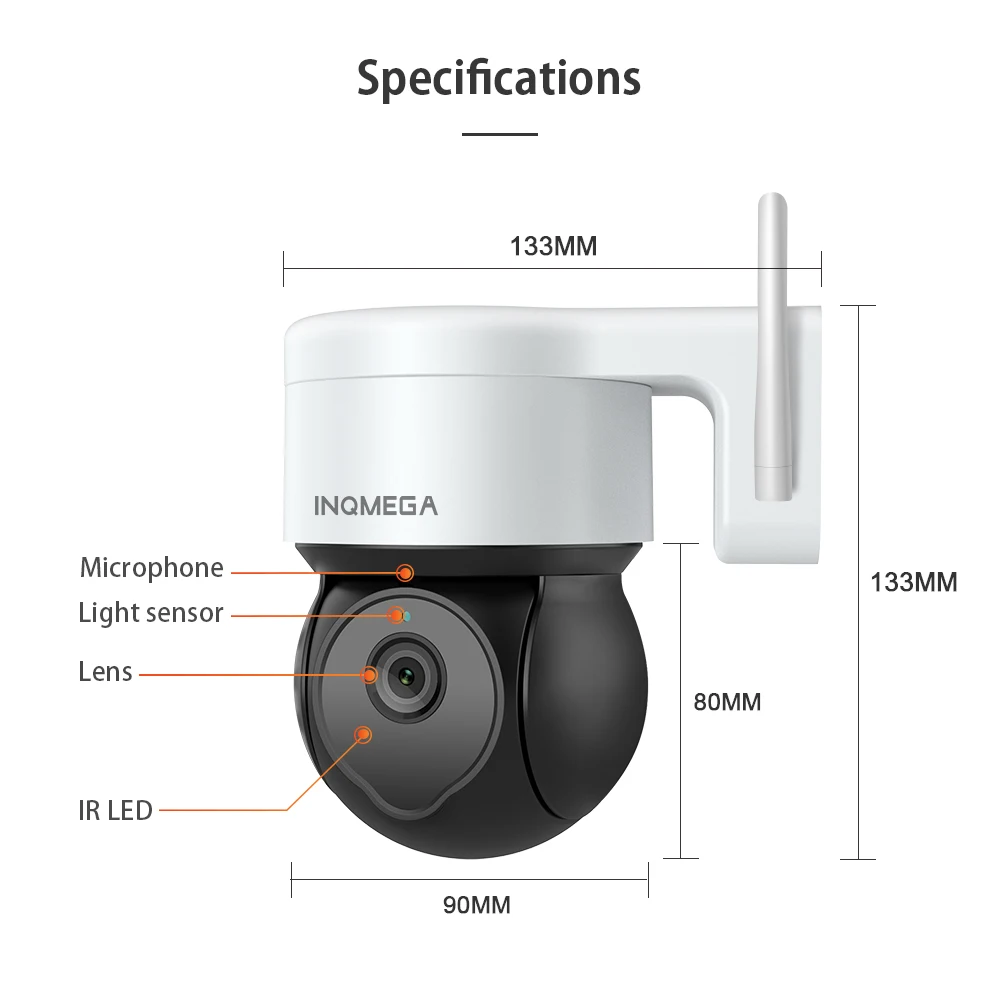 INQMEGA-5mp Tuya 아웃도어 PTZ 카메라 Ai 인간 감지 자동 추적 보안 CCTV 카메라 구글 홈 알렉사 와이파이 IP, 무선 IP 카메라 클라우드 Wifi