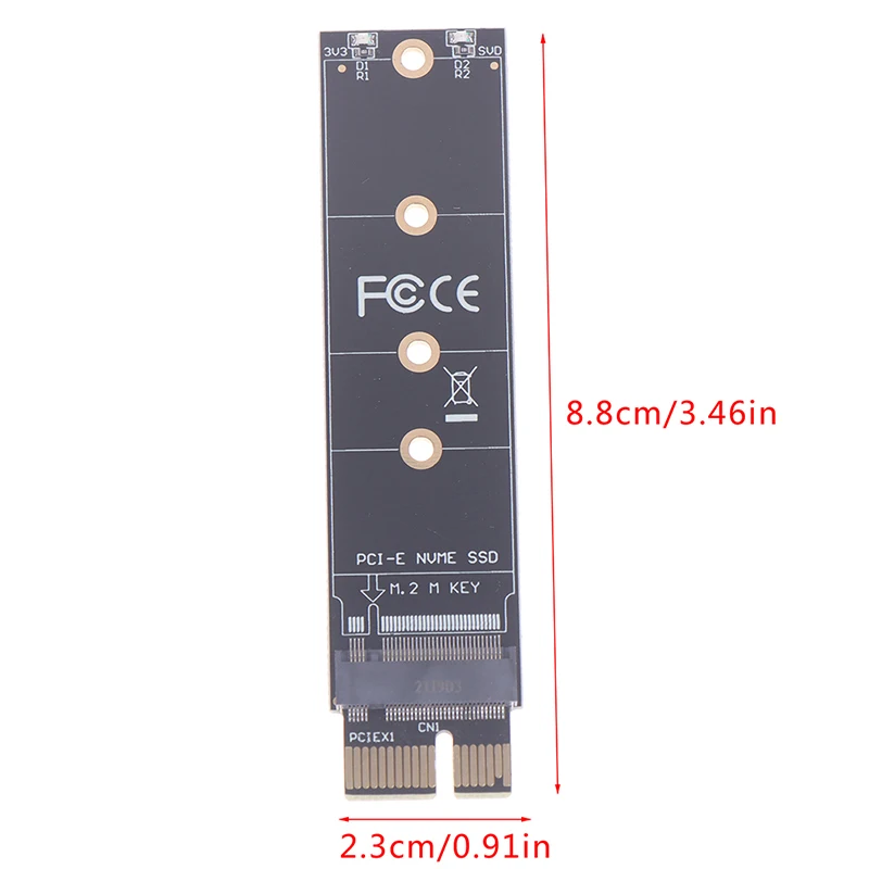 PCIE-M2 어댑터, NVMe SSD M2 PCIE X1 Raiser PCI-E PCI Express M 키 커넥터, M.2 SSD 풀 스피드 지원, 1 개