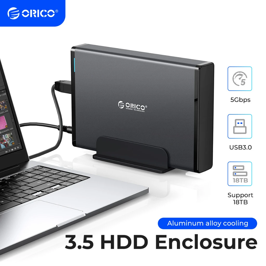 ORICO PC용 외장 하드 드라이브 인클로저, 3.5 인치 HDD 케이스, SATA-USB 3.0 어댑터, 2.5 인치 3.5 인치 SSD 디스크 HDD 케이스 title=ORICO PC용 외장 하드 드라이브 인클로저, 3.5 인치 HDD 케이스, SATA-USB 3.0 어댑터, 2.5 인치 3.5 인치 SSD 디스크 HDD 케이스 