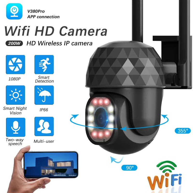 AI 인간 감지 1080P 오디오 IP 카메라, 자동 추적 비디오 감시, V380 프로 2MP 울트라 HD PTZ 2.4G 와이파이, 야외 LED H265 title=AI 인간 감지 1080P 오디오 IP 카메라, 자동 추적 비디오 감시, V380 프로 2MP 울트라 HD PTZ 2.4G 와이파이, 야외 LED H265 