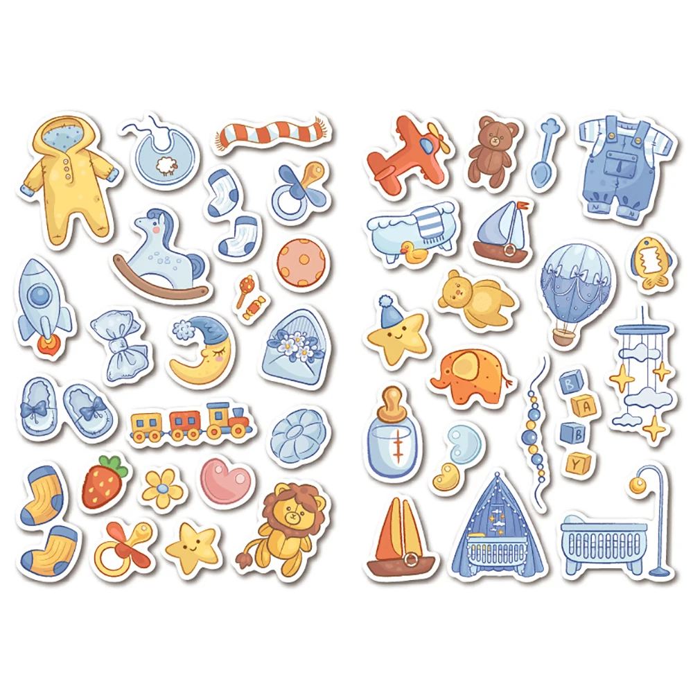 사진 앨범 봉투용 아기 스크랩북 스티커, 스크랩북 파티 선물, 4 매 78 개