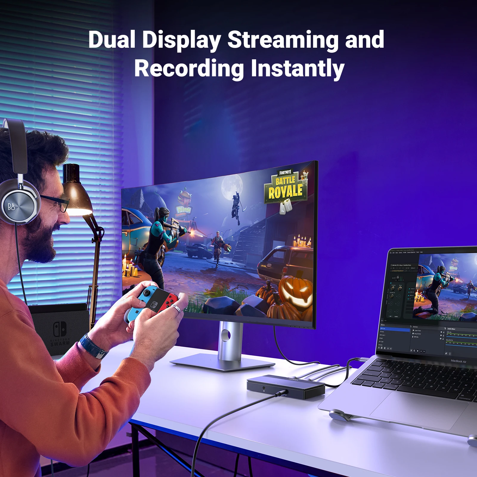 새로운! UGREEN HDMI 비디오 캡처 카드, HDMI to USB/C타입 비디오 그래버 박스, 컴퓨터 카메라 라이브 스트림 레코드 미팅용, 4K60Hz