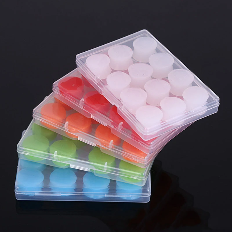 12PCS 실리콘 귀 플러그 소음 감소 수면 안티 취소 방음 귀마개 보호 잠자는 재사용 가능한 귀 플러그