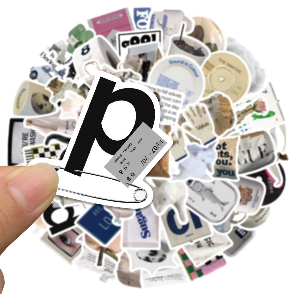 인스 스타일 빈티지 스티커, 한국 만화 미학 데칼, 전화 스크랩북 노트북 냉장고 자동차 그래피티 스티커, 어린이 장난감, 57 개