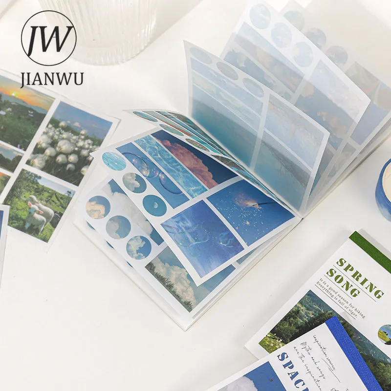 JIANWU-INS 미적 풍경 스티커 북 DIY 저널 장식 아트 스크랩북 재료 카와이 문구 스티커 40 장 title=JIANWU-INS 미적 풍경 스티커 북 DIY 저널 장식 아트 스크랩북 재료 카와이 문구 스티커 40 장 