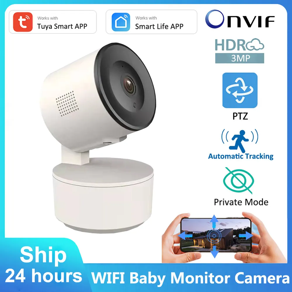 Tuya 스마트 WiFi 3MP IP 카메라 보안 자동 추적 동작 감지 음성 인터콤 Onvif가있는 실내 베이비 모니터 카메라 title=Tuya 스마트 WiFi 3MP IP 카메라 보안 자동 추적 동작 감지 음성 인터콤 Onvif가있는 실내 베이비 모니터 카메라 