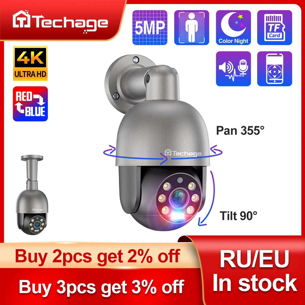 Techage 보안 POE IP 카메라, CCTV 감시, 4K 비디오 카메라, 야외 AI 인간 감지, 양방향 오디오, ONVIF, 5MP, 8MP, 4K PTZ title=Techage 보안 POE IP 카메라, CCTV 감시, 4K 비디오 카메라, 야외 AI 인간 감지, 양방향 오디오, ONVIF, 5MP, 8MP, 4K PTZ 