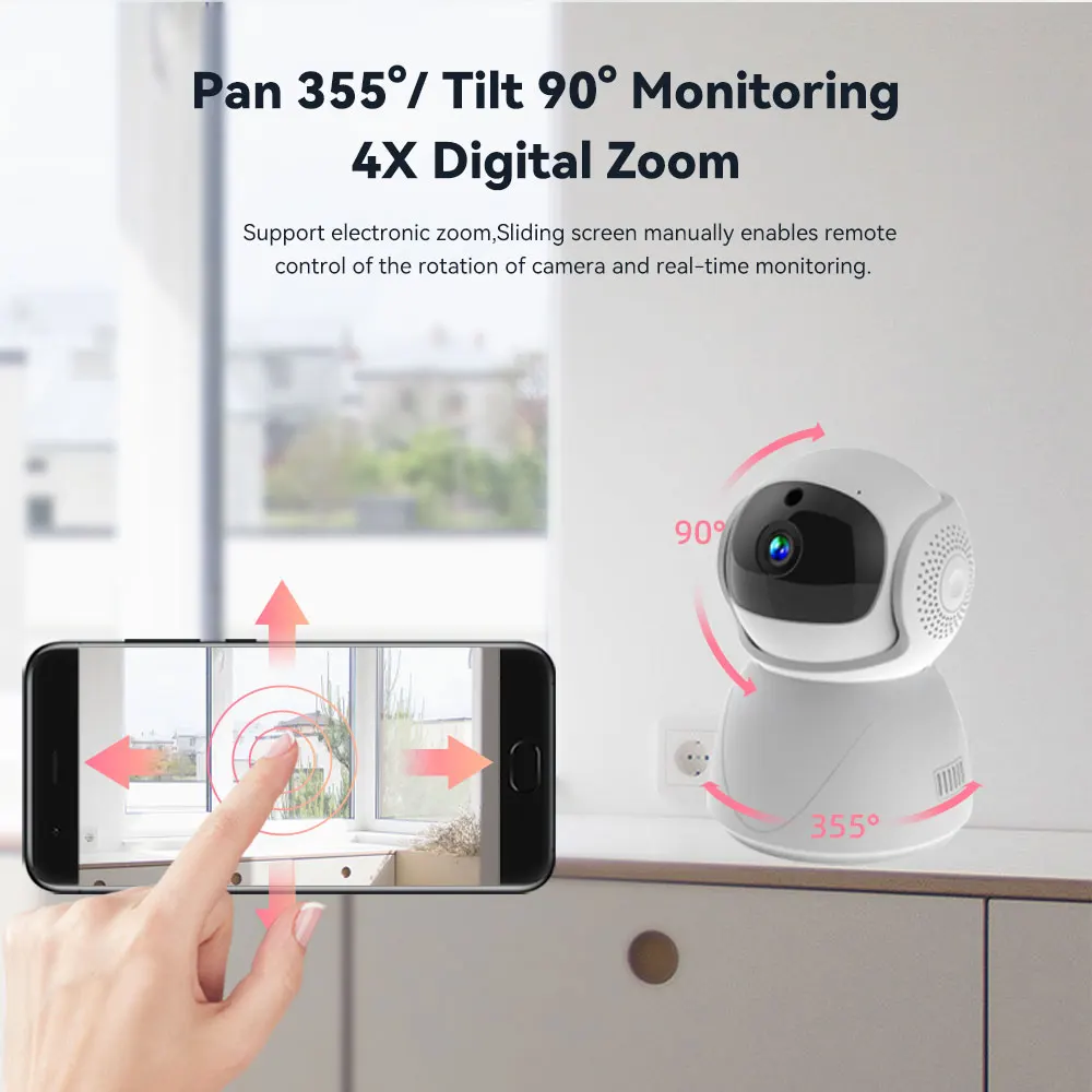 Tuya 스마트 1080P 2.4G 5Ghz 듀얼 밴드 WiFi 자동 추적 사운드 감지 보안 CCTV 비디오 베이비 모니터 실내 무선 IP 카메라 ONVIF