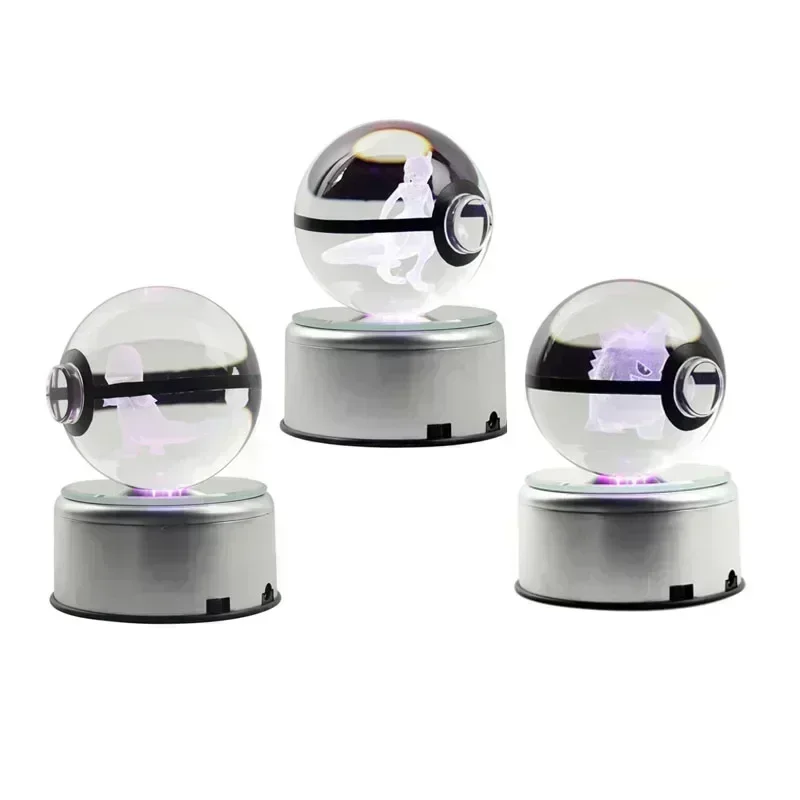 포켓몬 크리스탈 볼 3D 장난감, 잠만보 뮤츠 피카츄 피규어, 포켓몬 조각 모델, LED 라이트 베이스, 어린이 선물 수집 가능 title=포켓몬 크리스탈 볼 3D 장난감, 잠만보 뮤츠 피카츄 피규어, 포켓몬 조각 모델, LED 라이트 베이스, 어린이 선물 수집 가능 