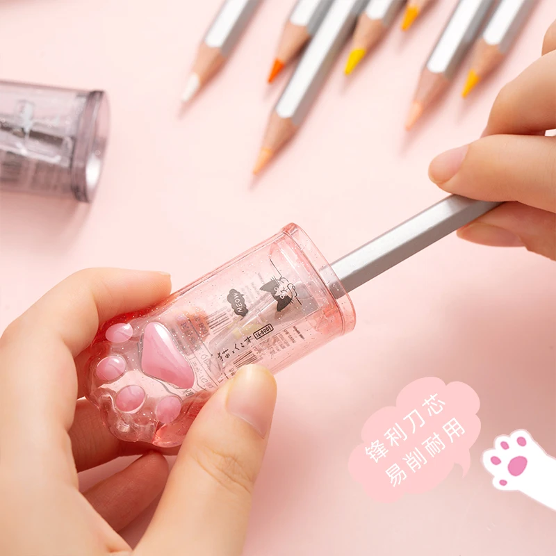 Oeny Kawaii 고양이 발 연필 깎이, Kawaii 학교 용품 문구 용품, 학생 상품, 어린이 선물, 1 개