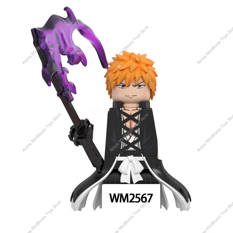 BLEACH 히츠가야 쿠로사키 쿠치키 이치고 빌딩 블록, 애니메이션 만화 미니 피규어, 액션 장난감 브릭, 어린이 KDL816, WM6164