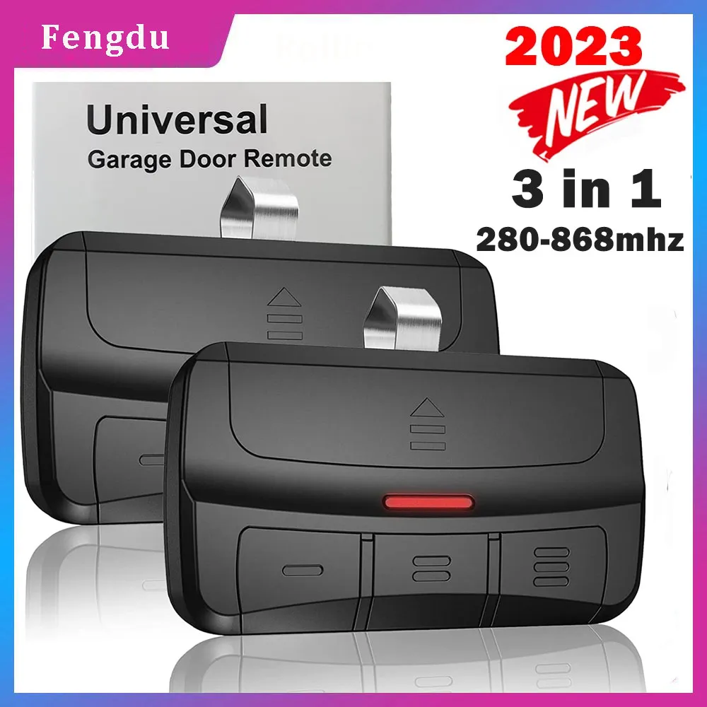 범용 게이트 원격 제어 차고 도어 제어, 다중 주파수 리모컨, 클립 포함, 280-868mhz 롤링 코드 송신기, 3 in 1 title=범용 게이트 원격 제어 차고 도어 제어, 다중 주파수 리모컨, 클립 포함, 280-868mhz 롤링 코드 송신기, 3 in 1 