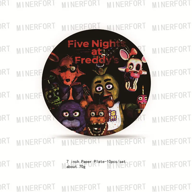 FNAF 5 박 생일 파티 장식 풍선 일회용 식기 접시 냅킨 배경, 어린이 파티 용품 선물