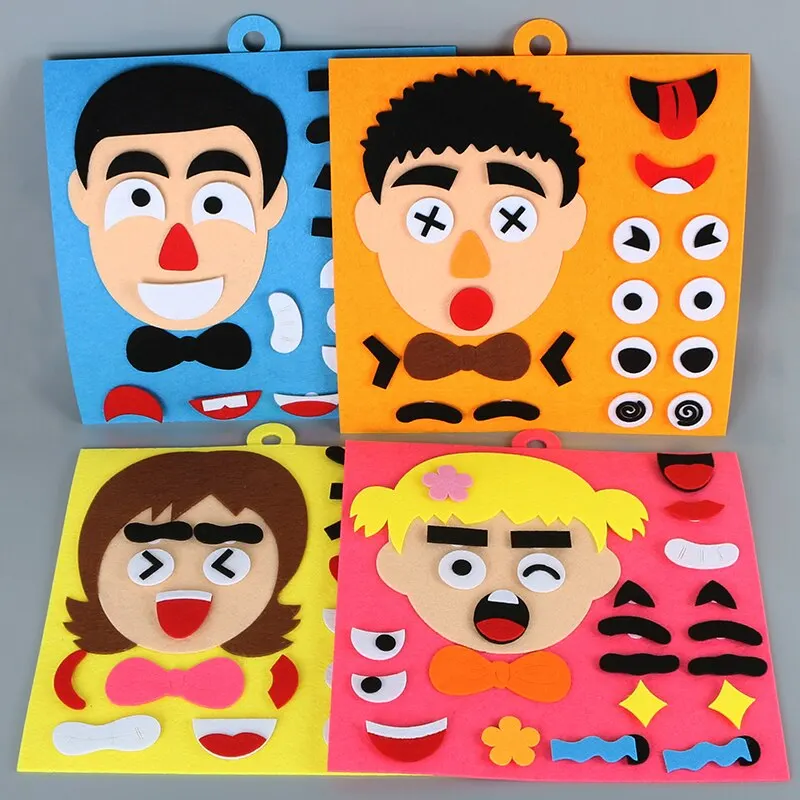 DIY 감정 변화 퍼즐 장난감, 창의적인 얼굴 표현, 어린이 학습 교육 장난감, 재미있는 세트, 재미있는 선물